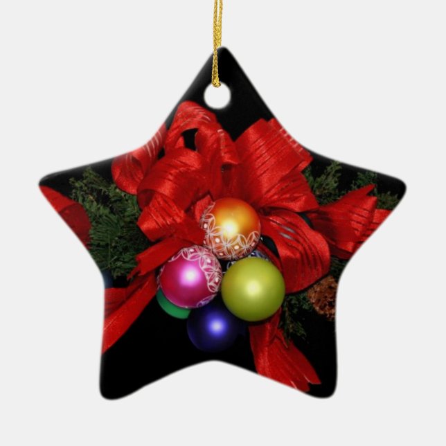 Happy Holidays Ceramic Tree Decoration (Front)
