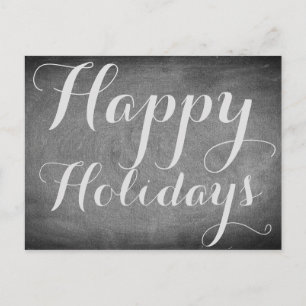 Happy Holidays Chalkboard Typography Custom Card
