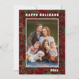 Happy Holidays Chic Festive Christmas Family Photo