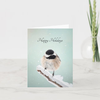 Happy Holidays Chickadee Holiday Card