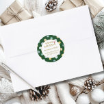 Happy Holidays!   Christmas Address  Classic Round Sticker<br><div class="desc">Customer specific "Happy Holidays" Christmas Pattern Sticker. Create your perfect design in minutes with your name & address. Using the "Further Personalise" option and layout to match your style. Perfect for Holiday Greetings: Ideal for Christmas cards, gift packages, or party invitations. Add a festive and personal touch to your holiday...</div>