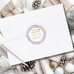 Happy Holidays! Christmas Address Classic Round Sticker<br><div class="desc">Customer specific "Happy Holidays" Christmas Pattern Sticker. Create your perfect design in minutes with your name & address. Using the "Further Personalise" option and layout to match your style. Perfect for Holiday Greetings: Ideal for Christmas cards, gift packages, or party invitations. Add a festive and personal touch to your holiday...</div>