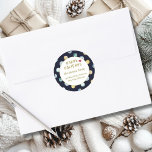 Happy Holidays! Christmas Adress Classic Round Sticker<br><div class="desc">Customer specific "Happy Holidays" Christmas Pattern Sticker. Create your perfect design in minutes with your name & address. Using the "Further Personalise" option and layout to match your style. Perfect for Holiday Greetings: Ideal for Christmas cards, gift packages, or party invitations. Add a festive and personal touch to your holiday...</div>