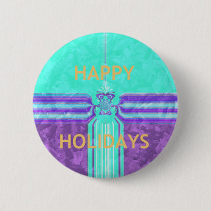Happy Holidays Christmas away from home 6 Cm Round Badge