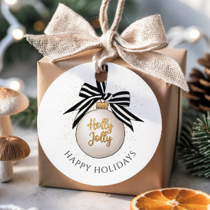 Happy Holidays Christmas Bauble Favour Tags