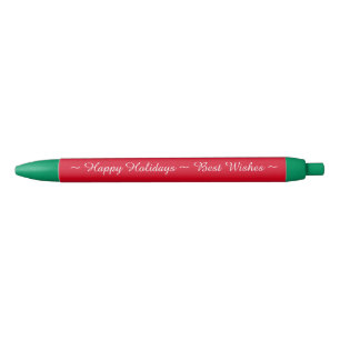 Happy Holidays Christmas Black Ink Pen