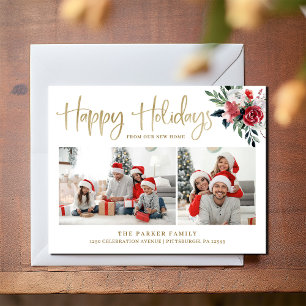 Happy Holidays   Christmas Change of Address Photo Holiday Postcard