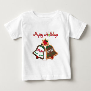 Happy Holidays Christmas Cookie Bells Baby T-Shirt