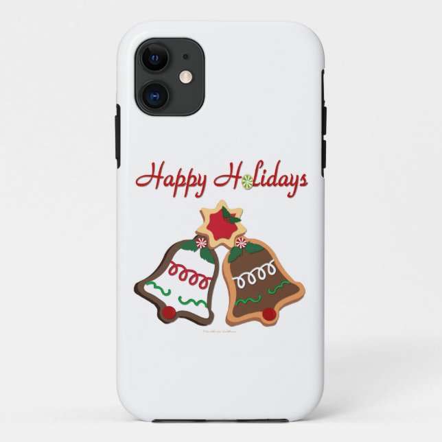 Happy Holidays Christmas Cookie Bells Case-Mate iPhone Case (Back)