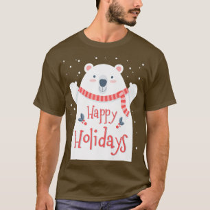 Happy Holidays Christmas design with polar bear T-Shirt