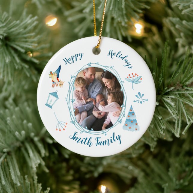 Happy Holidays Christmas Elf Tree Ornament (Tree)