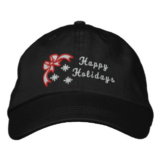Happy Holidays christmas embroidered women's hat