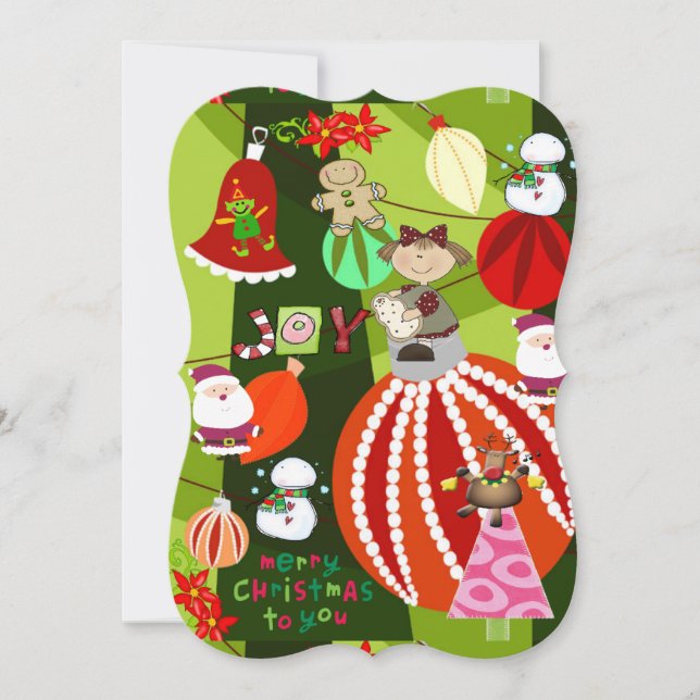 Happy Holidays Christmas Flat Greeting Card (Front)