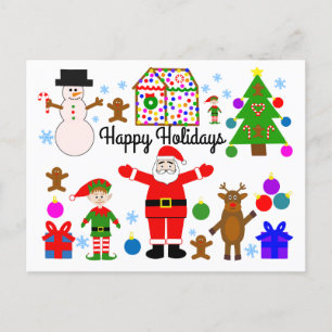 Happy Holidays Christmas Gathering #1 Postcard