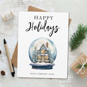 Happy Holidays Christmas Globe House Realty Holiday Postcard