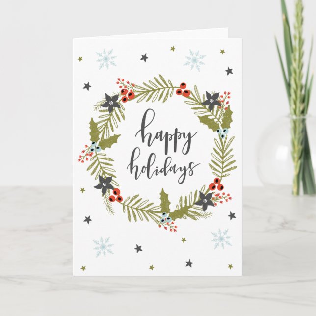 "Happy Holidays" Christmas Greeting Card (Front)