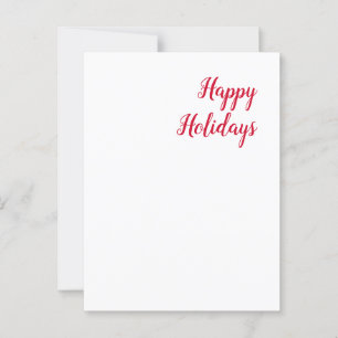 Happy holidays christmas handwriting red white postcard