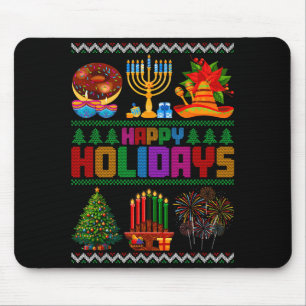 Happy Holidays Christmas Hanukkah Kwanzaa Happy Ne Mouse Mat