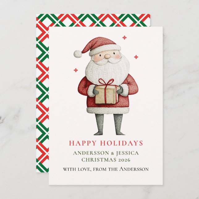 HAPPY HOLIDAYS Christmas Holiday Card (Front/Back)