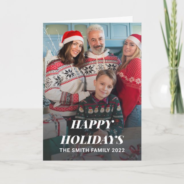 Happy Holidays Christmas Holiday Photo Card (Front)