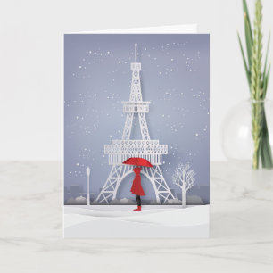 Happy Holidays   Christmas In Paris Card