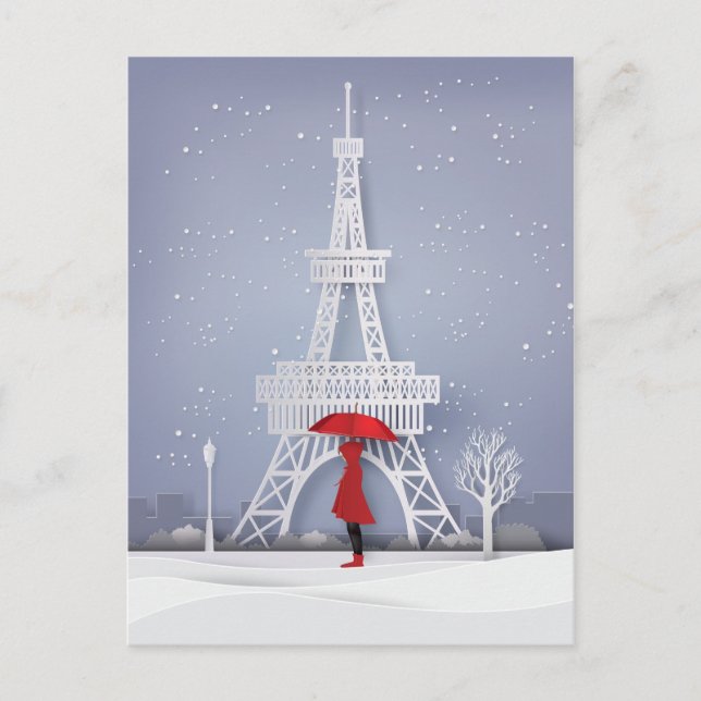 Happy Holidays | Christmas In Paris Postcard (Front)