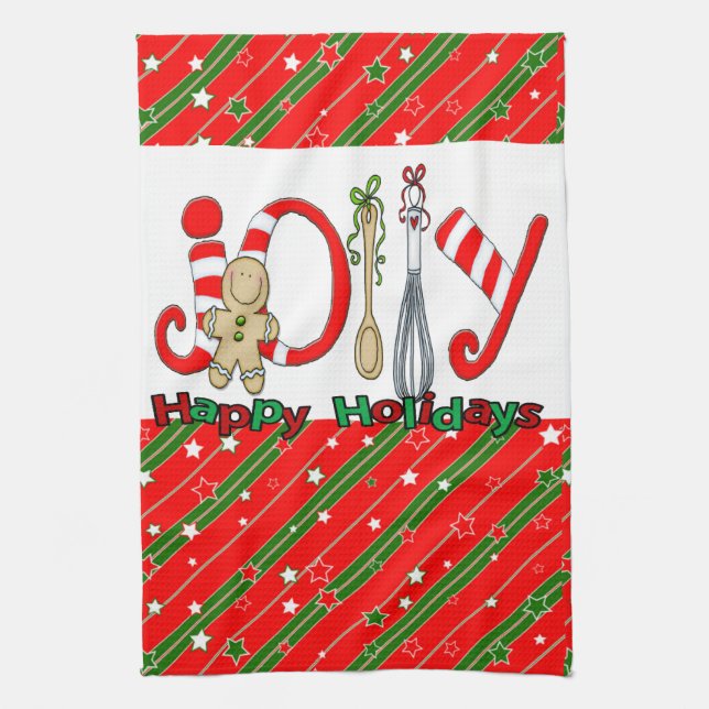 Happy Holidays Christmas Kitchen Towels (Vertical)