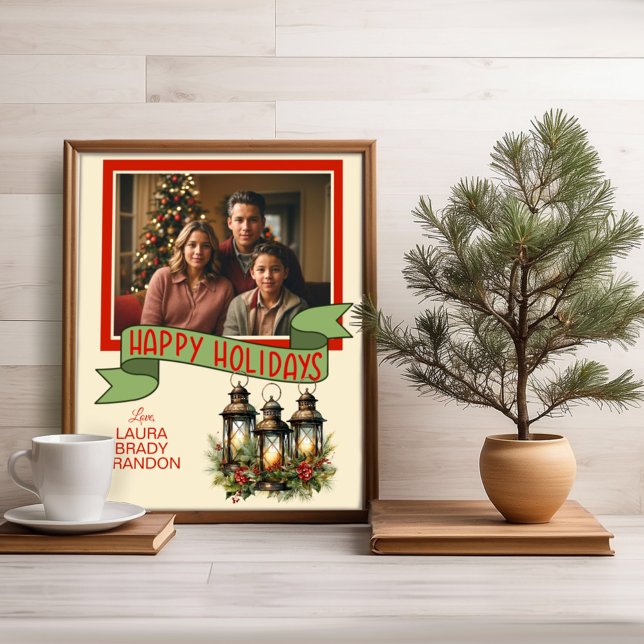 Happy Holidays Christmas Lanterns Custom Photo Print (Creator Uploaded)