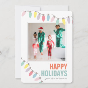 Happy Holidays Christmas Lights Photo Holiday Card