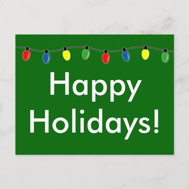 Happy Holidays Christmas lights postcards (Front)