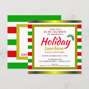 Happy Holidays Christmas Luncheon Invitation