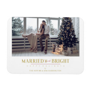 Happy Holidays Christmas Married & Marry Newlyweds Magnet