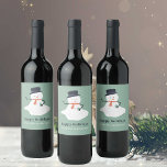 Happy Holidays Christmas Melting Snowman Cute  Wine Label<br><div class="desc">Happy Holidays bottle label with cute melting snowman illustration. Designed and illustrated with love by Kristine Lee Designs www.kristineleedesigns.com</div>