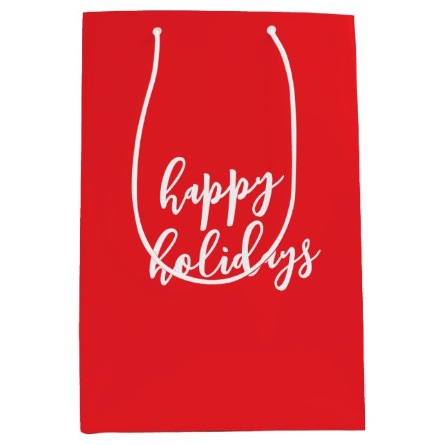 Happy Holidays Christmas New Year Season Message Medium Gift Bag (Front)