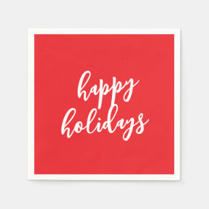 Happy Holidays Christmas New Year Season Message Napkin