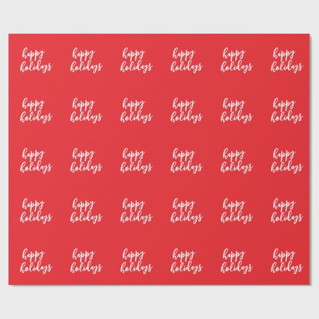 Happy Holidays Christmas New Year Season Message Wrapping Paper (Flat)
