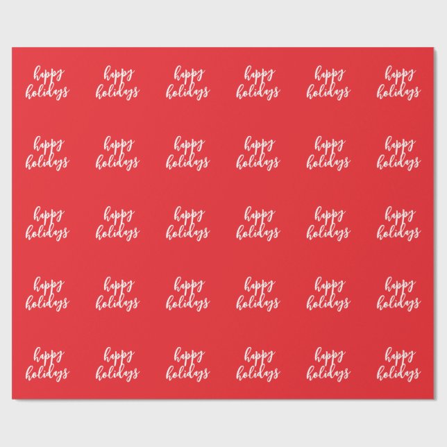 Happy Holidays Christmas New Year Season Message Wrapping Paper (Flat)