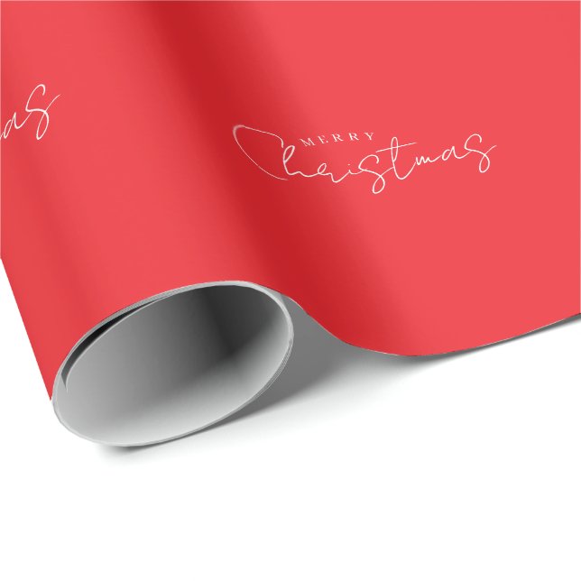 Happy Holidays Christmas New Year Season Red Wrapping Paper (Roll Corner)