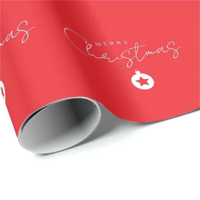 Happy Holidays Christmas New Year Season Red Wrapping Paper (Roll Corner)