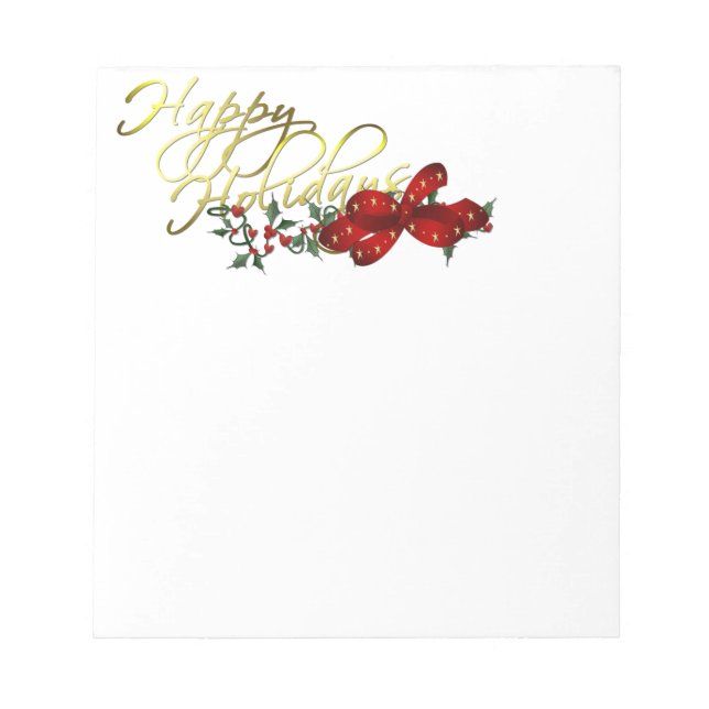 Happy Holidays Christmas Notepad (Front)