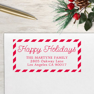 Happy Holidays Christmas Personalised Address Self-inking Stamp
