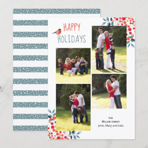 Happy Holidays Christmas photo collage card