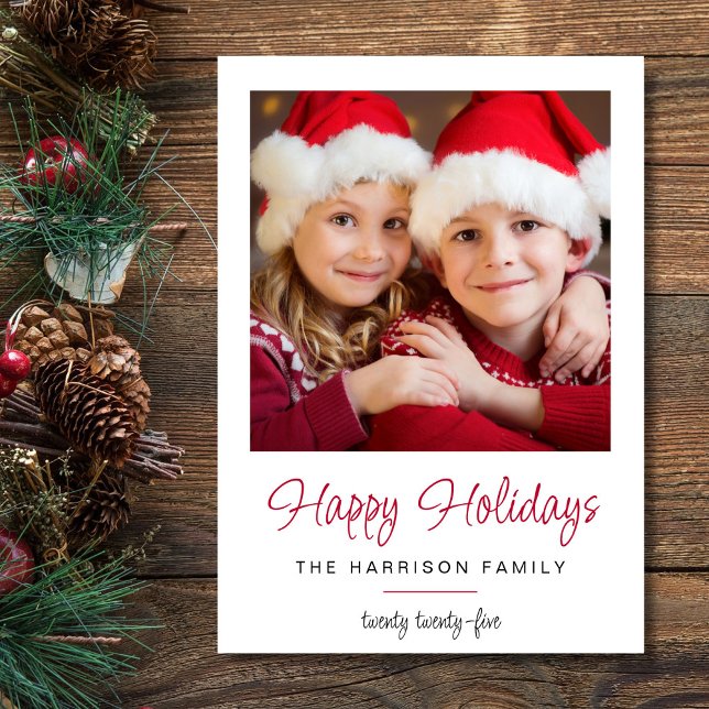 Happy Holidays Christmas Photo Holiday Card (Share the love and warmth of the season with your personalized photo Christmas card)