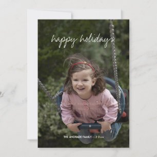 Happy Holidays Christmas Photo Holiday Wishes Red Card