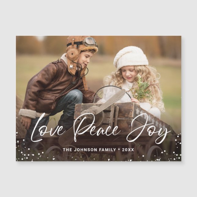 Happy Holidays Christmas PHOTO Magnetic Card (Front)