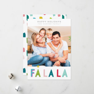 HAPPY HOLIDAYS christmas quote falala typography Holiday Card