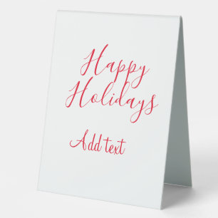 Happy holidays Christmas red calligraphy simple mi
