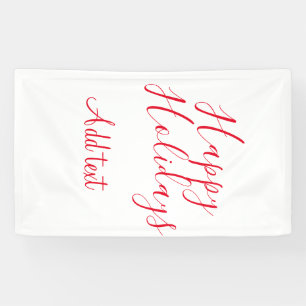 Happy holidays Christmas red calligraphy simple mi Banner