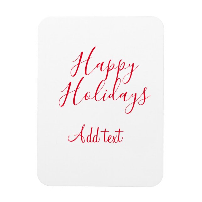 Happy holidays Christmas red calligraphy simple mi Magnet (Vertical)