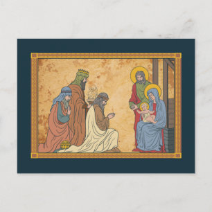 Happy Holidays Christmas Religious Nativity Holiday Postcard